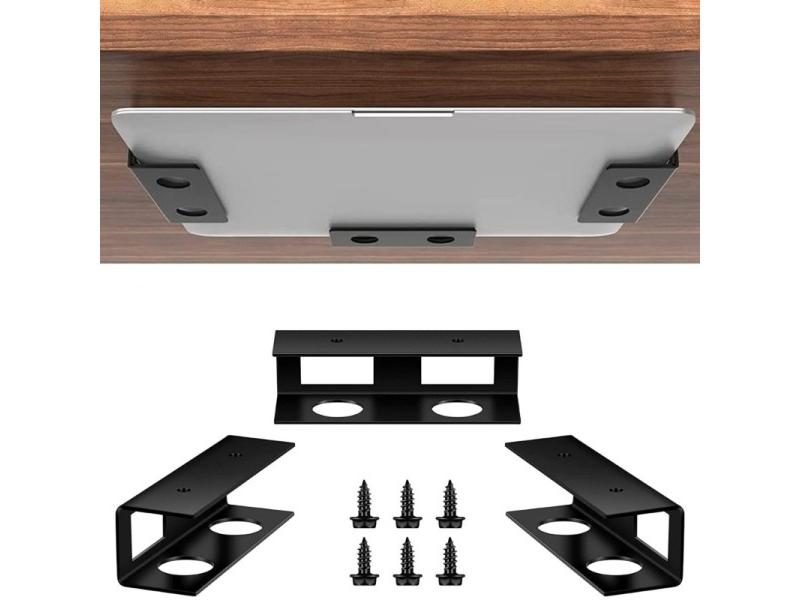 Space Saving Under Desk Laptop Holder Under Table Laptop Storage Rack Metal Carousel 1