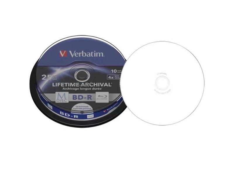 10Pcs M-DISC BD-R 25GB 4X Permanent InkJet Printable Blu-Ray Disc Carousel 1