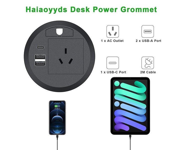 Desk Power Grommet - (NZ Clearance) Carousel 1