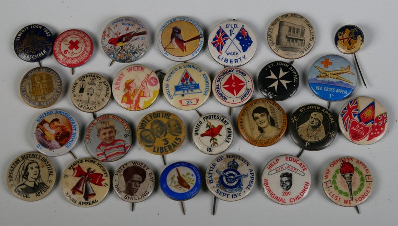 Large Collection of Vintage Australian Charity / Appeal Pins Carousel 1