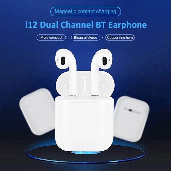 i12 TWS Wireless Bluetooth Earbuds HiFi Sound TouchControl Portable ChargingCase62938585873283114