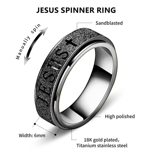Fidget Spinner Anxiety Ring for Women: Fidget Toys Adults Cute Jesus Thumb Ring Carousel 2