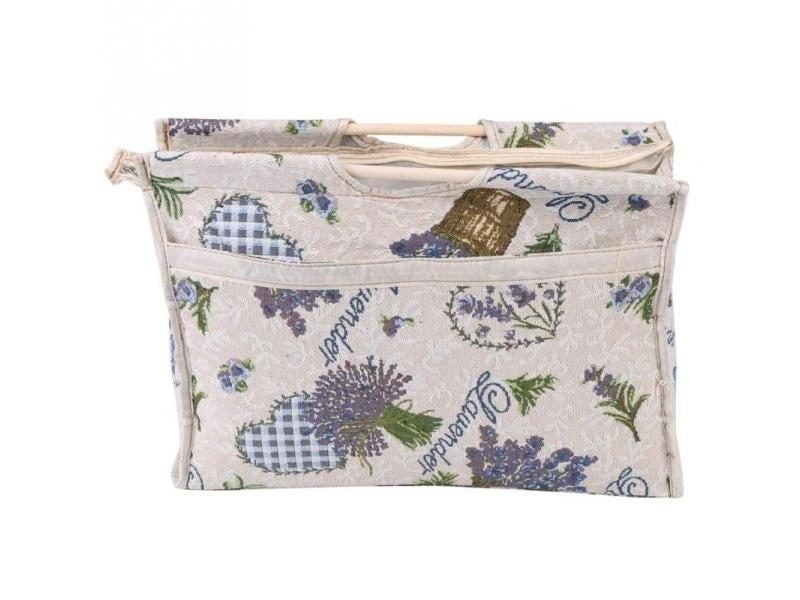 Exquisite Wood Handle Fabric Storage Bag For Knitting Needles Sewing Tools Carousel 1