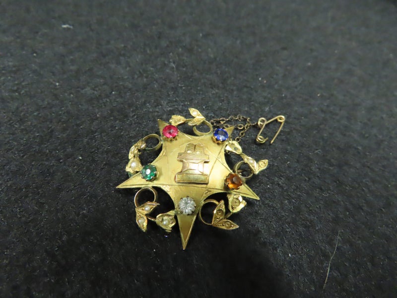 9ct gold rare masonic Order of the Eastern Star brooch... c1900s Edwardian?62863214713859112