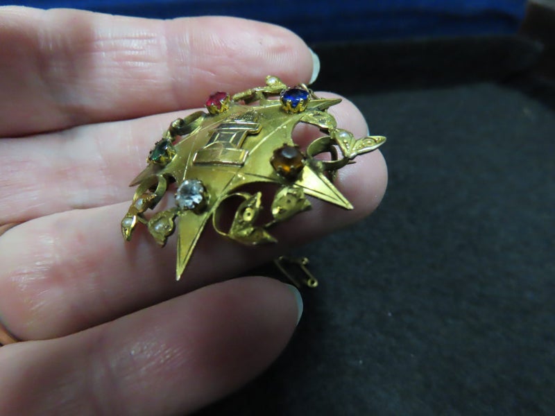 9ct gold rare masonic Order of the Eastern Star brooch... c1900s Edwardian?62863214713859114