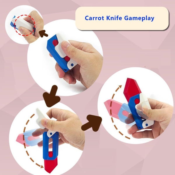 3D Printing Fidget Knife Toy for Adults Funny Plastic EDC Carrot Knife Toy S Carousel 3
