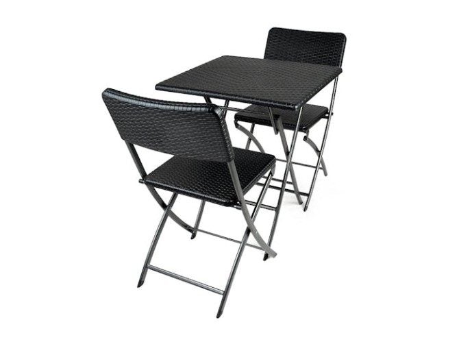 Trestle Dining Set Rattan Look 2-Seater Carousel 1