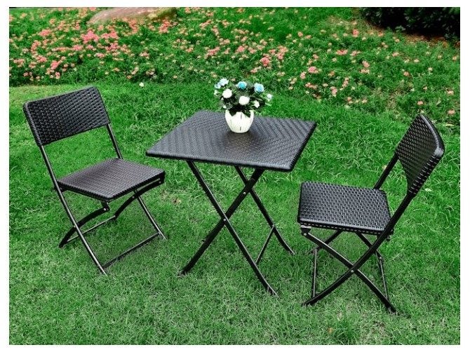 Trestle Dining Set Rattan Look 2-Seater Carousel 5