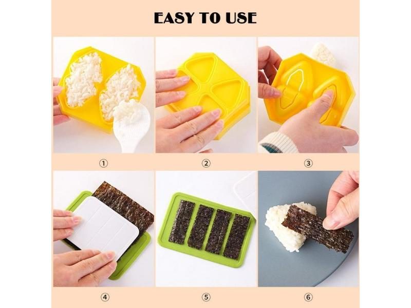 Sushi Making Kit DIY Triangle Sushi Press Kitchen Gadget Mini Onigiri Press For Carousel 2