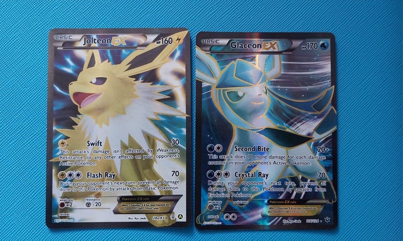 Jolteon Glaceon EX Full art 1$ No reserve Carousel 1