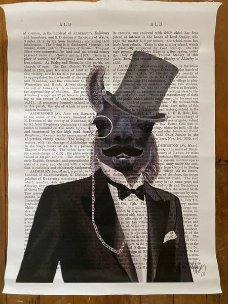 Llama in Tuxedo Print on Canvas 51 x 71cms62854319797635116