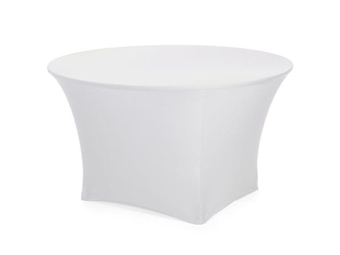 Stretch Fit Table Cover Round 1.8m White Carousel 1