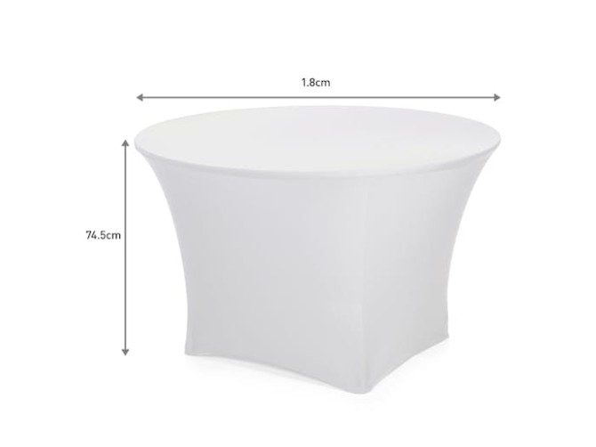 Stretch Fit Table Cover Round 1.8m White Carousel 5