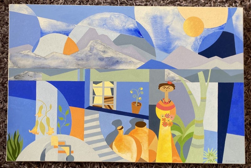 'Visiting Frida Kahlo' Acrylic on Canvas by Gillian Cronin62854320335234117