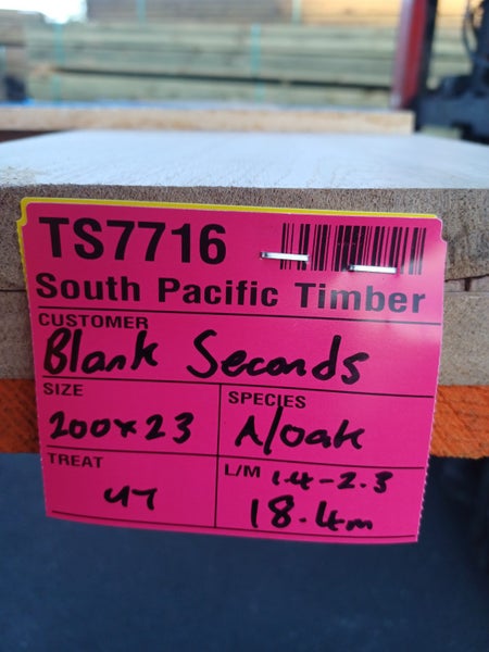 AMERICAN WHITE OAK - BLANKS / SECONDS - 200 x 23mm - 18.4m - TS771662866851883267112