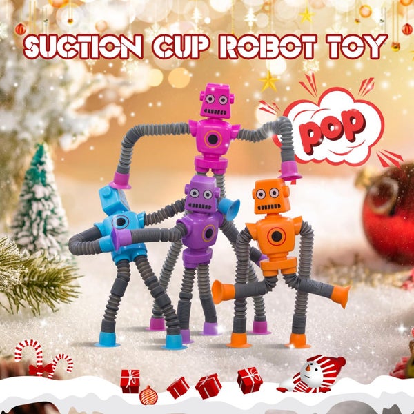 Easter Basket Stuffer Gift Pop Tubes Robot Fidget Toys for Kids 2Pack Fidget P Carousel 2