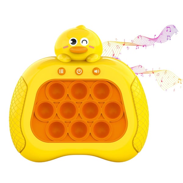 Pop Push Game Fidget Toy for Kids Ages 312 Handheld Fast Push Game Yellow Duck Carousel 1