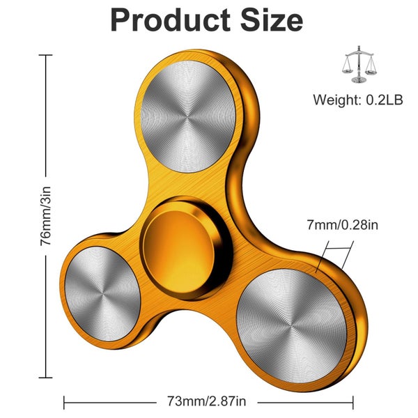 Fidget Spinners Toy Metal Stainless Steel Bearing High Speed 48 Min Spins EDC Carousel 3