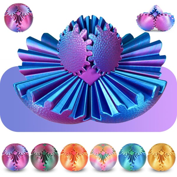 Gear Ball Fidget Toys Steampunk Gear Sphere Stress Relief for Kids Adults 3D Pri Carousel 1