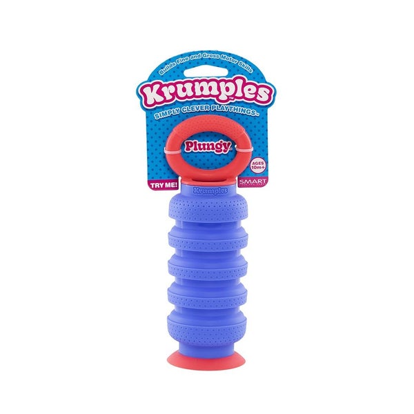 KRUMPLES Plungy Blue Sensory Suction Toy for Ages 10M BPAFree Silicone Fidge Carousel 1