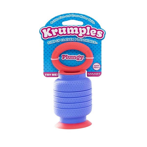 KRUMPLES Plungy Blue Sensory Suction Toy for Ages 10M BPAFree Silicone Fidge Carousel 3