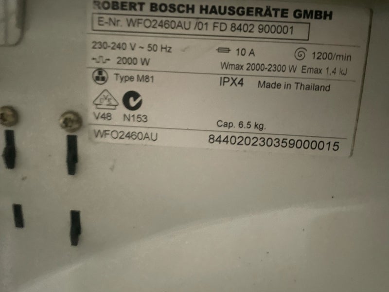 Bosch washing machine -$1 reserve Carousel 3