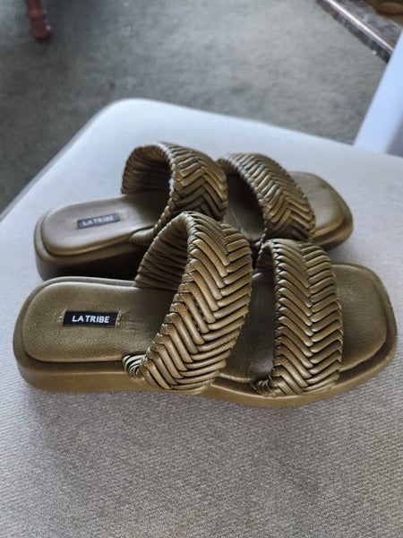 La tribe - Double strap braided slide (retail $300)62938591478147112