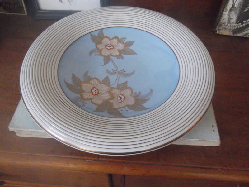 WEINER PORCELAIN GOLD & FLOWER LARGE DISPLAY PLATE628632378982431115