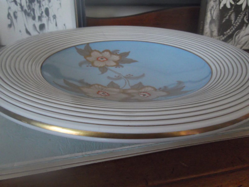 WEINER PORCELAIN GOLD & FLOWER LARGE DISPLAY PLATE62863237898243111