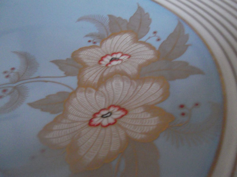 WEINER PORCELAIN GOLD & FLOWER LARGE DISPLAY PLATE62863237898243112