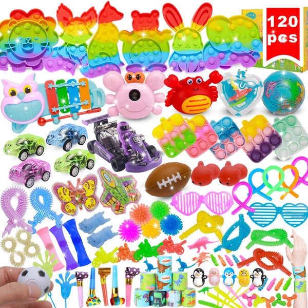 120 Pcs Kids Party Favors Stocking Stuffers Gifts Fidgets Toys Pack Bulk Toys fo Carousel 1