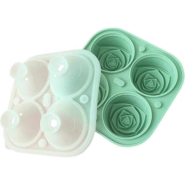 4 Cavity 3D Rose Shape Spill Proof Ice Cube Mould Carousel 1