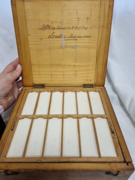 Antique Microscope Slide Tray Box - SPCA628632148021791120