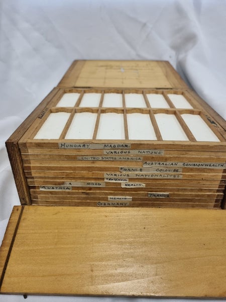 Antique Microscope Slide Tray Box - SPCA62863214802179113