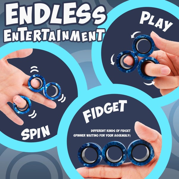 Yrissmiss Fidget Toys Adults Pack 5Pcs Fidget Spinner with Magnetic Rings Gyro F Carousel 2