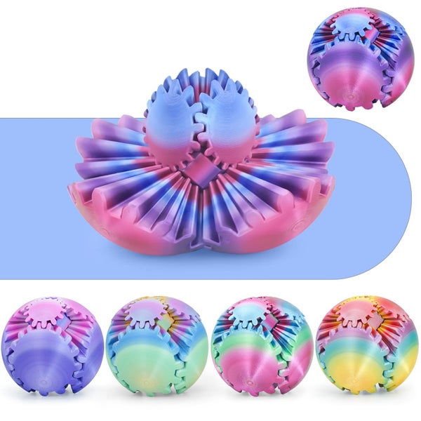Gear Ball 3D Printed Fidget Toys for Adults Kids Stress Relief Gear Sphere Spin Carousel 1