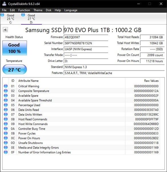 Delidded Samsung SSD 970 EVO Plus 1TB Afterpay628632140801301126