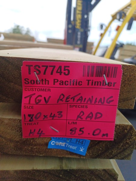 PINE RETAINING TIMBER - TG&V 180 x 42mm H4 - 85m - TS774562866851847169112