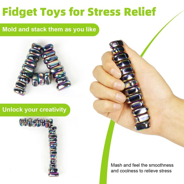 Caturledas 20 PCS Ferrite Putty Stones Fidget Toys Rocks for Office Stress Anxi Carousel 2