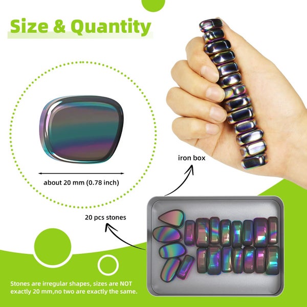 Caturledas 20 PCS Ferrite Putty Stones Fidget Toys Rocks for Office Stress Anxi Carousel 3