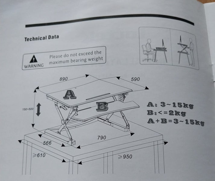 Loctek MT101-M adjustable height desk top62863222007683112