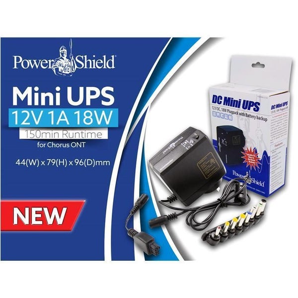 PowerShield PSDCMIN1218 Mini UPS 12VDC 1Amp 18Watt Output with Long Life Li-ion Carousel 4