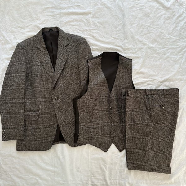 Vintage 1970s Paul Henry Rembrandt Tweed Pure Wool Three Piece Suit NZ Made Carousel 1