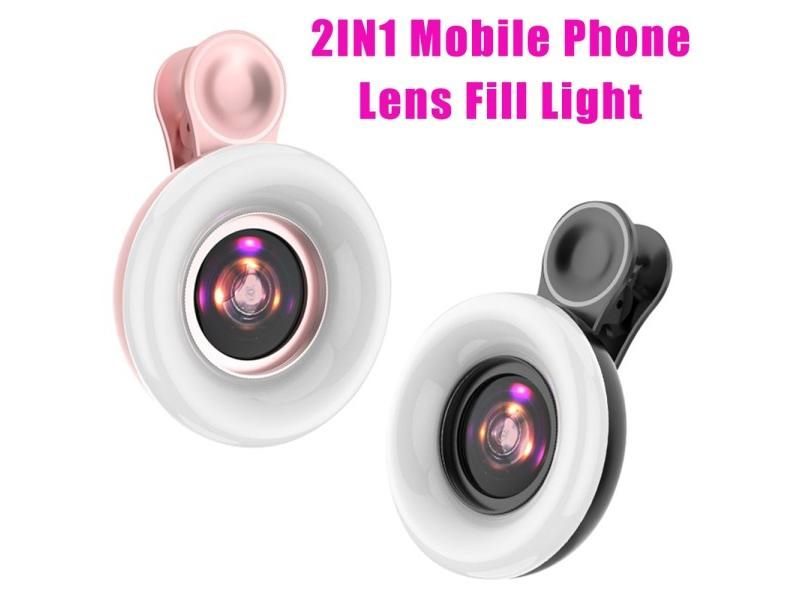 Mobile Phone Fill Light 15X Macro Lens Portable Selfie LED Ring Flash Light Carousel 2