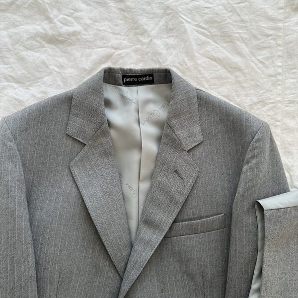 Vintage Pierre Cardin Paris Herringbone Striped Three Piece Suit NZ Made Carousel 2