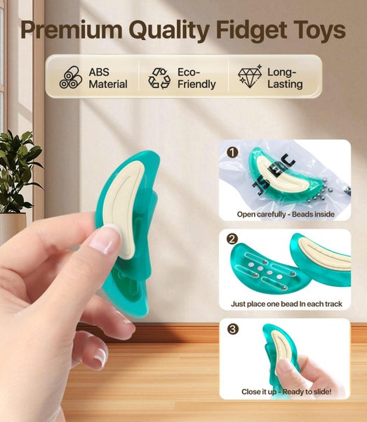 3Pcs Fidget Toys Set for Anxiety Relief Magnetic Slider Fidget Ring &Spinner Carousel 3