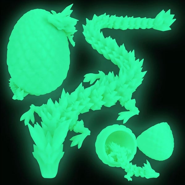 hailanbao 3D Printed Dragon Egg 12 Inch Crystal Dragon Egg Articulated Fidget Carousel 1