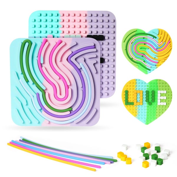 INKLAB 2PCS Sensory Activity Board Silicone Fidget Toy Silicone Fidget Toy for Carousel 1