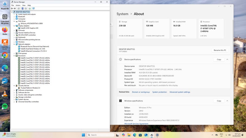 Lenovo M720q ThinkCentre 8th Gen Core i7 16GB RAM 256GB SSD - Wi-Fi - Win 11 Pro62863214139393111