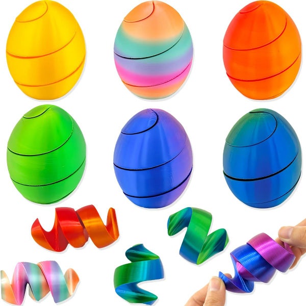 6Pcs 3D Printed Spiral Egg Fidget Toy Carousel 1